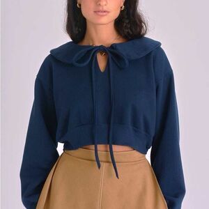 Eliza Faulkner Twee Fleece Cropped Sweater Medium